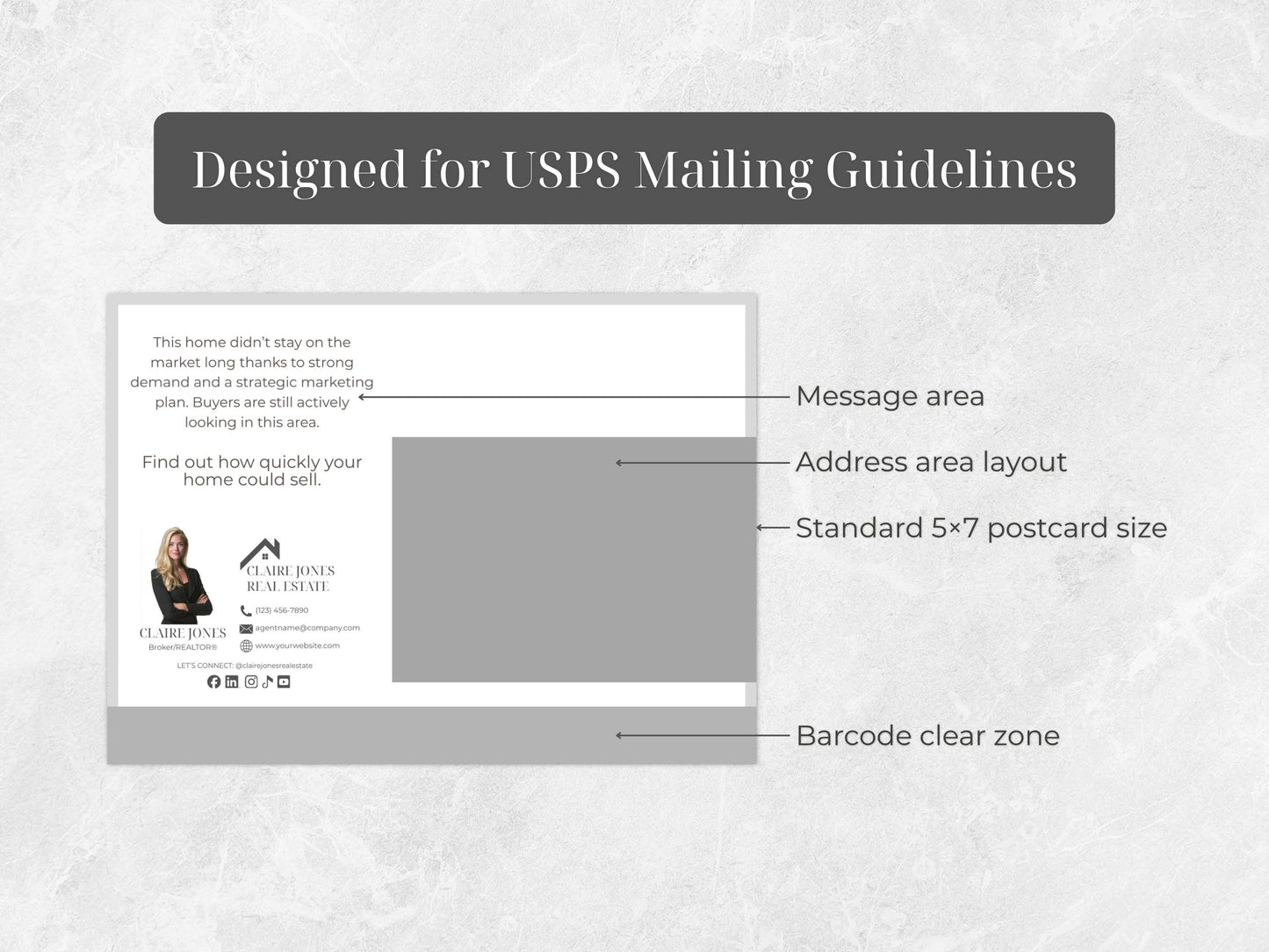 Just Sold Postcard Template, Canva Editable Real Estate Postcard, Realtor Marketing Template, 5x7 Postcard, Instant Download