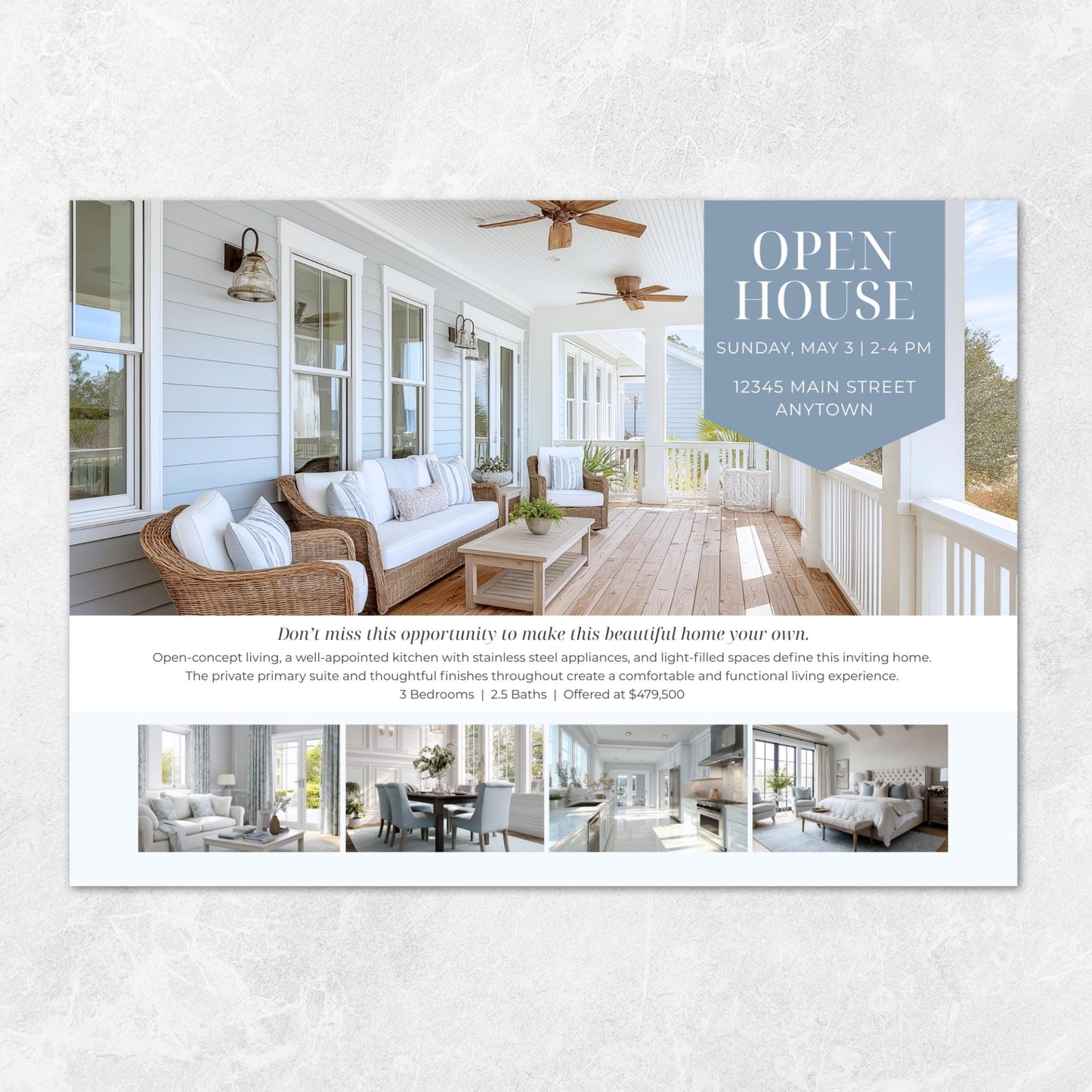 Open House Postcard Templates, Canva Editable Real Estate Postcards, Realtor Marketing Template, 5x7 Postcards, Instant Download