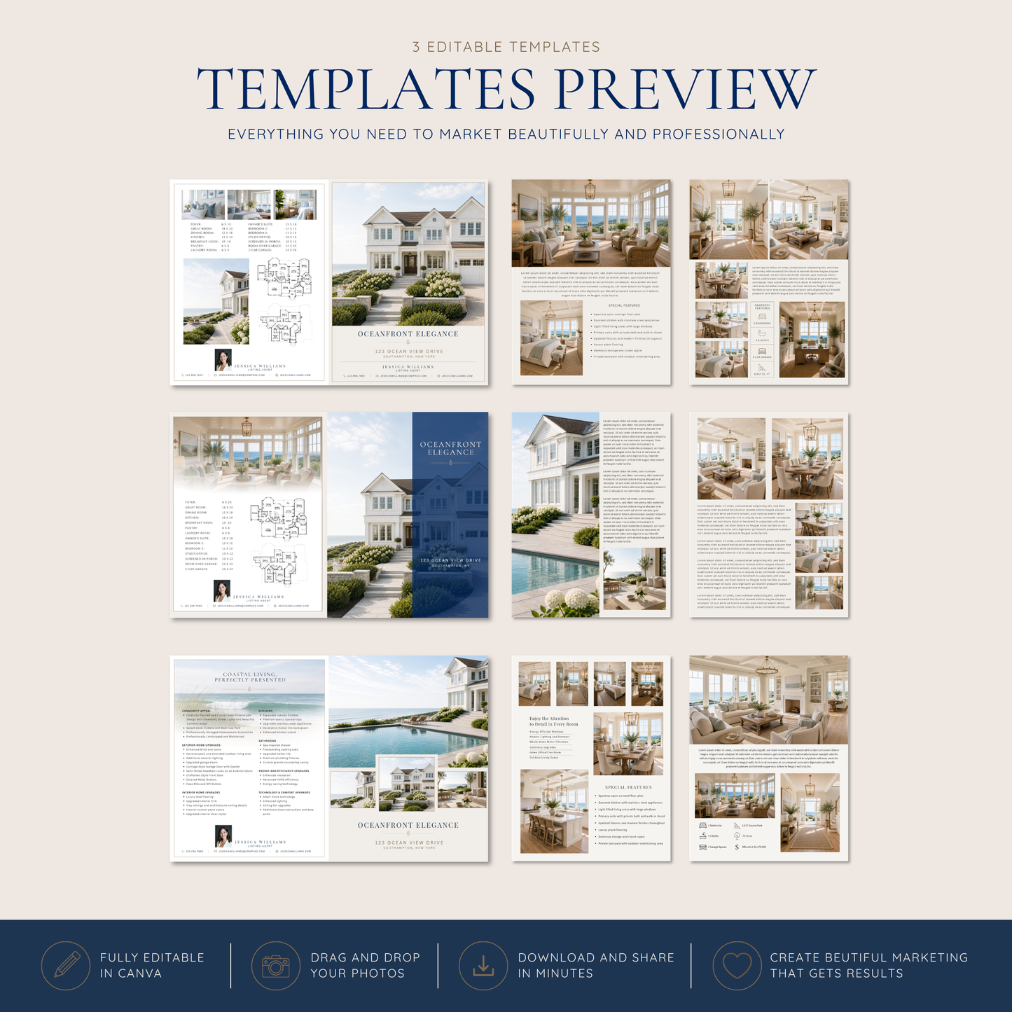 Luxury Real Estate Brochure Templates for Canva