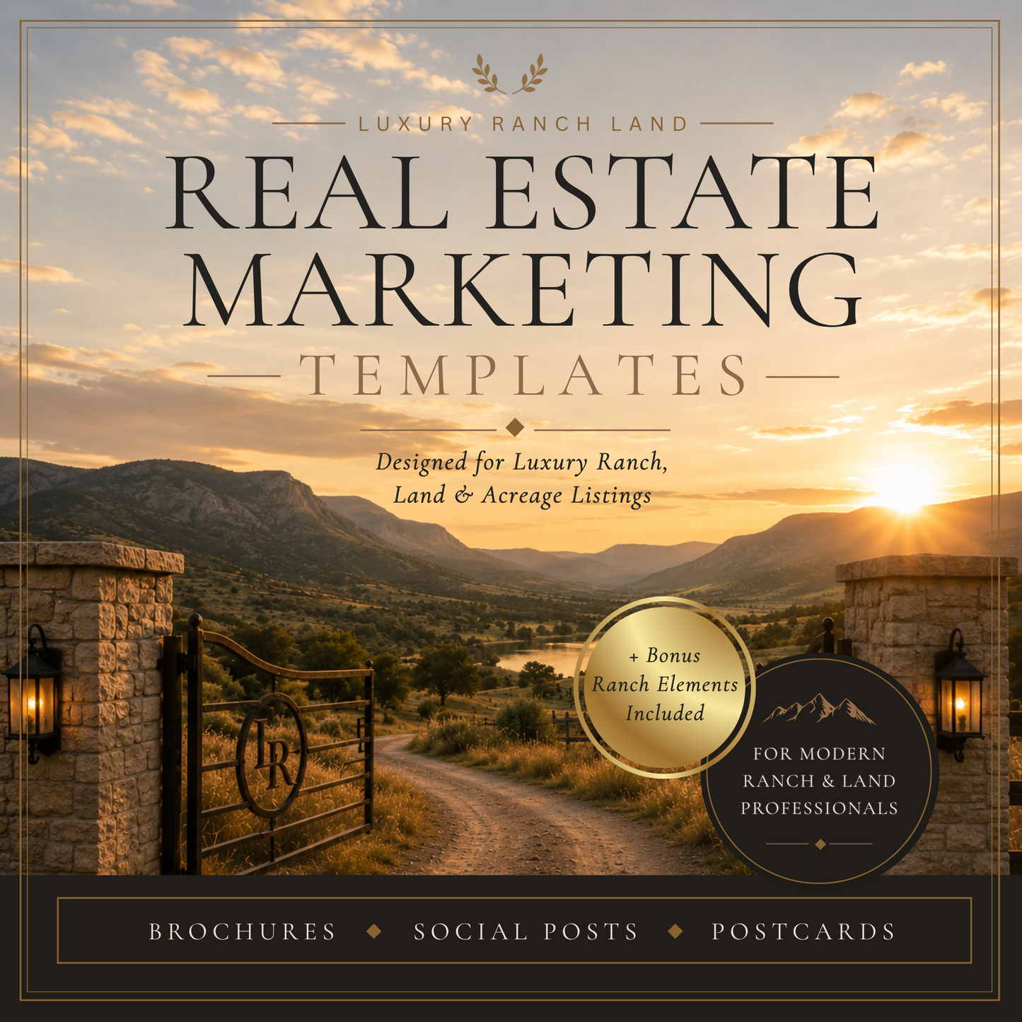 Luxury Land & Ranch Real Estate Canva Templates