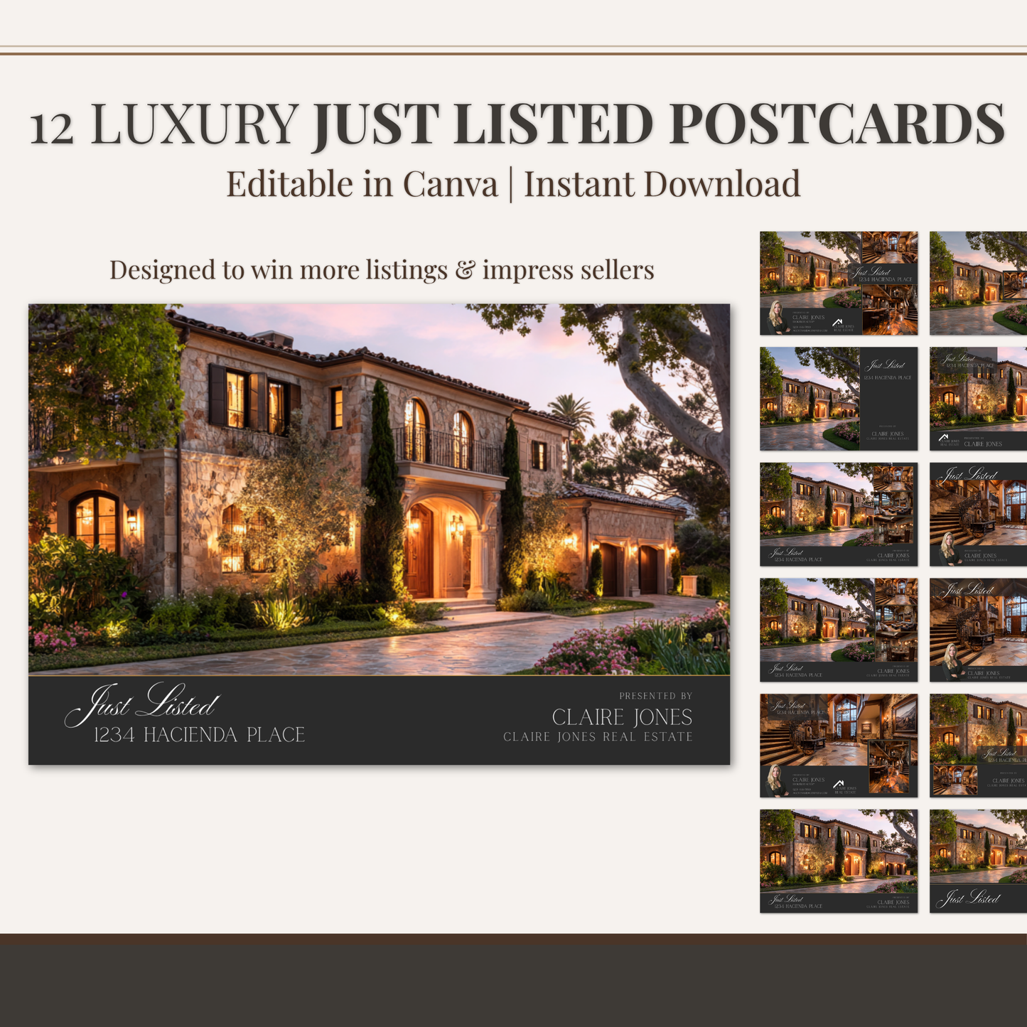 Luxury Just Listed Postcard Templates Canva