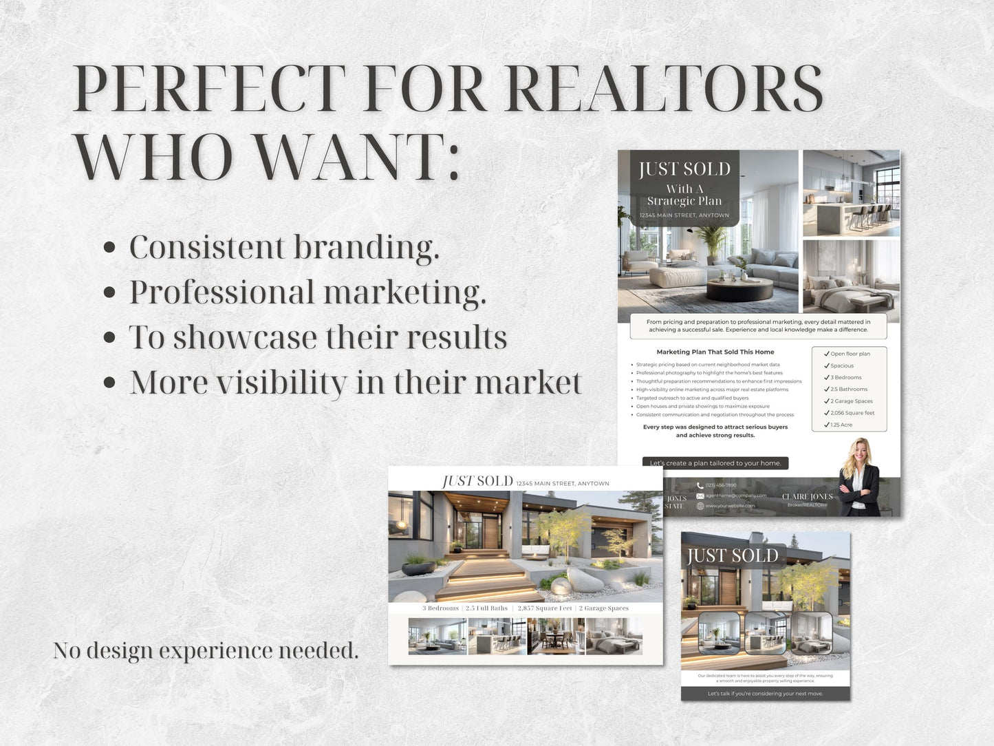 39 Just Sold Realtor Templates | Flyers, Postcards, Social Media Canva Templates | Real Estate Marketing Bundle