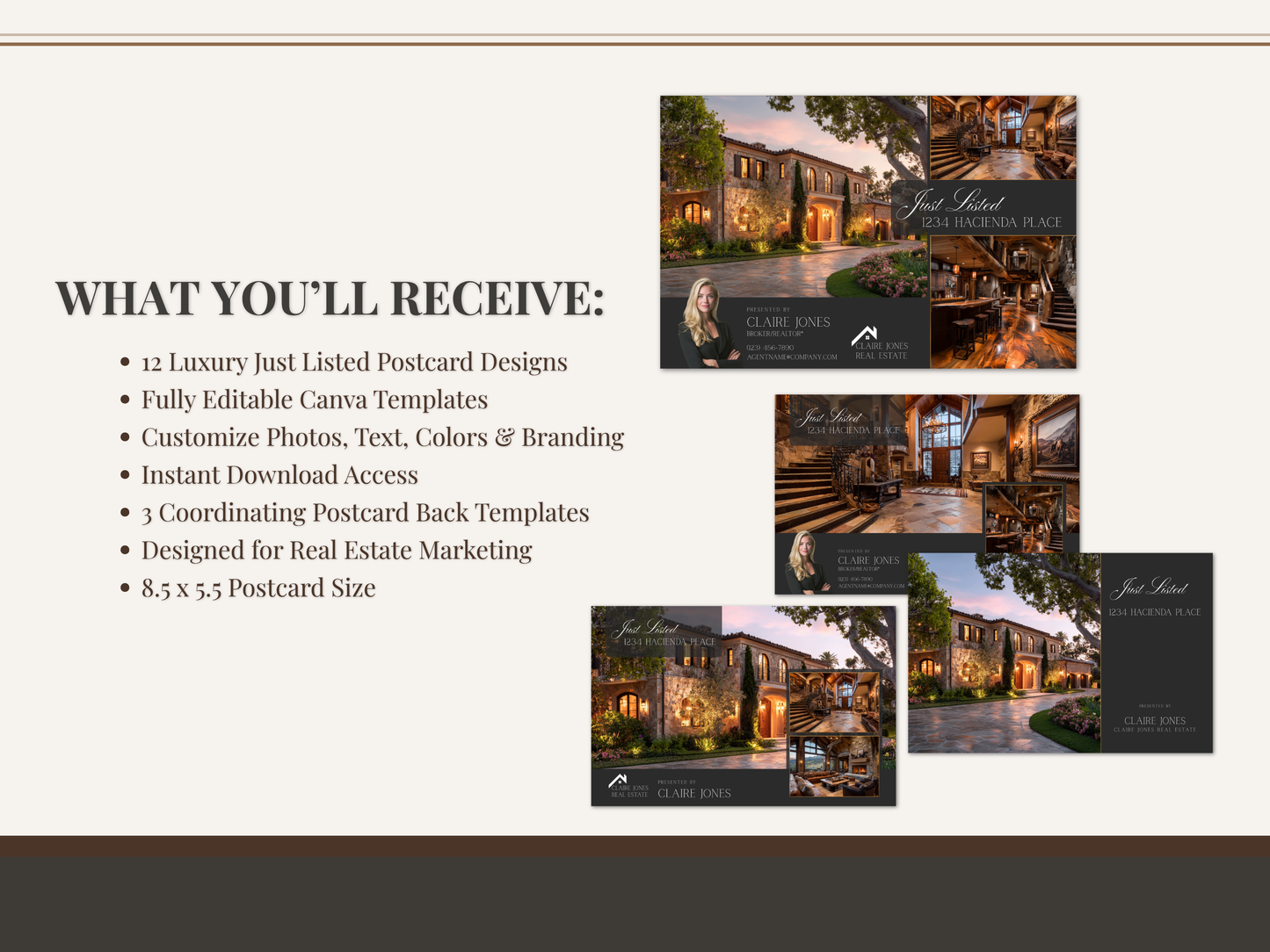 Luxury Just Listed Postcard Templates Canva