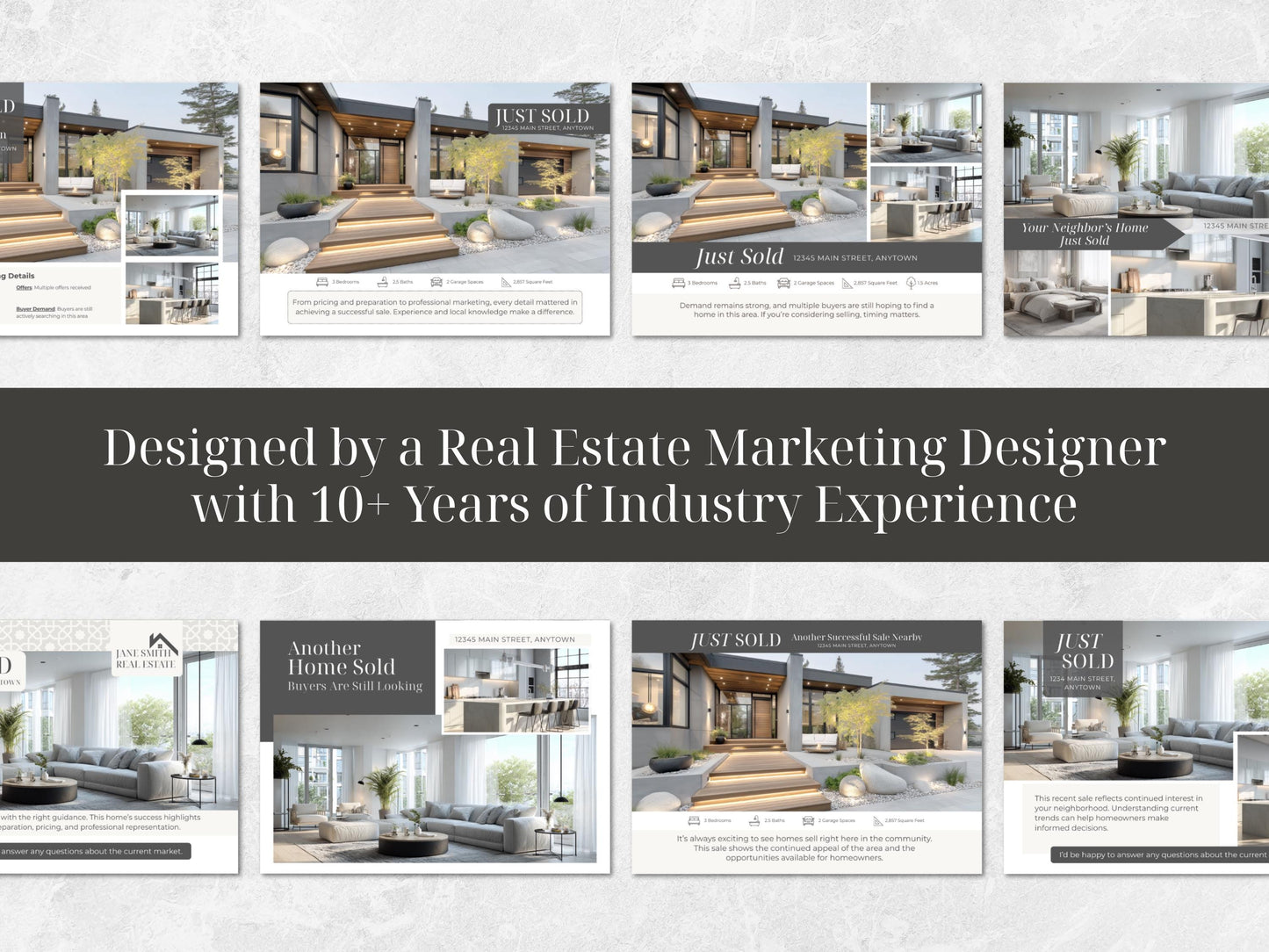 Just Sold Postcard Template Bundle | 12 Canva Editable Realtor Postcards | 5x7 Real Estate Marketing Templates | Instant Download