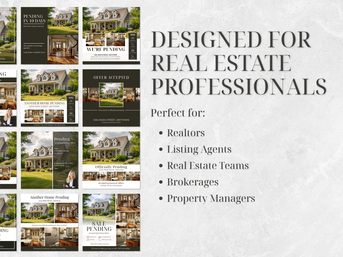 Realtor Sale Pending Social Media Templates, Editable Canva Posts (Digital Download)