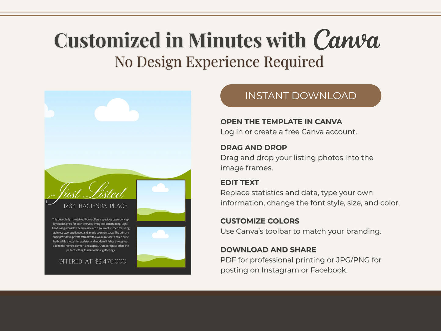 Luxury Just Listed Social Media Templates Canva