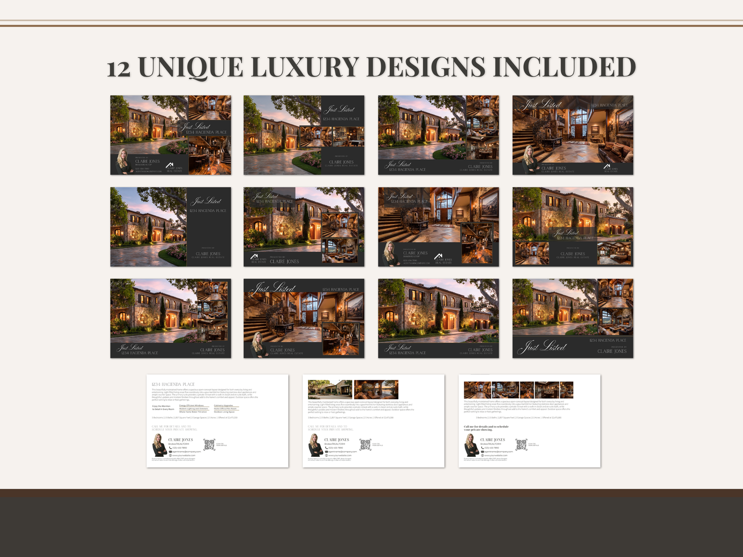 Luxury Just Listed Postcard Templates Canva