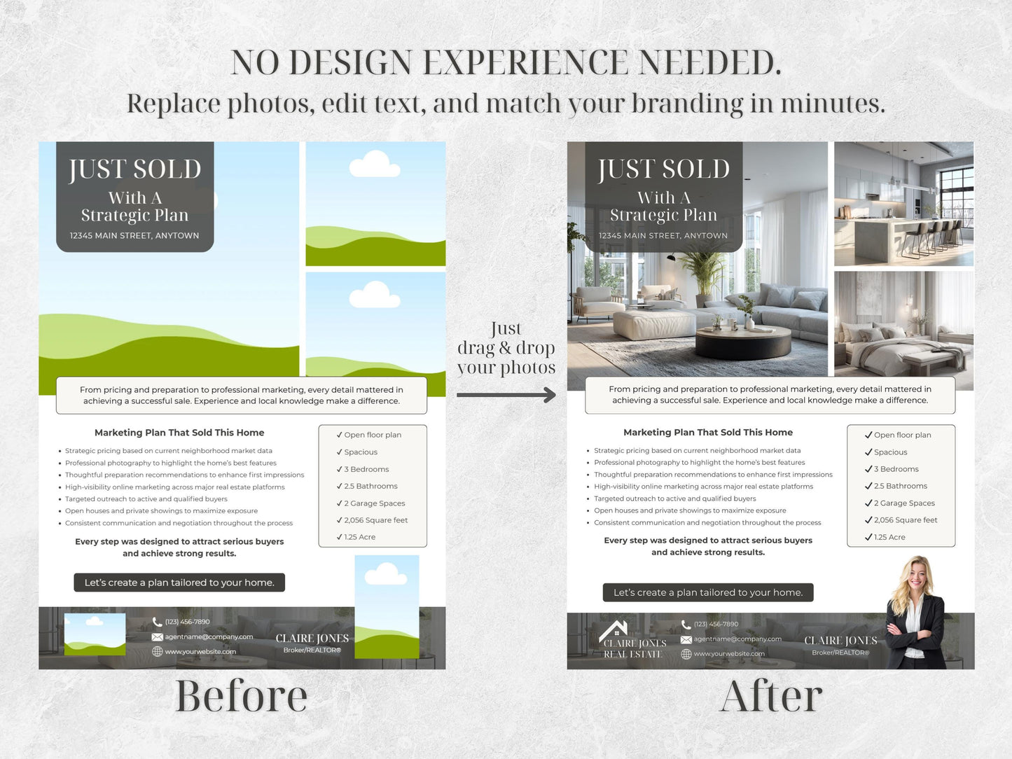Just Sold Flyer Template, Editable Canva Real Estate Flyer, Realtor Marketing Template, Instant Download
