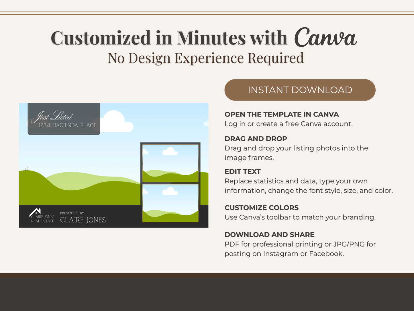 Luxury Just Listed Postcard Templates Canva