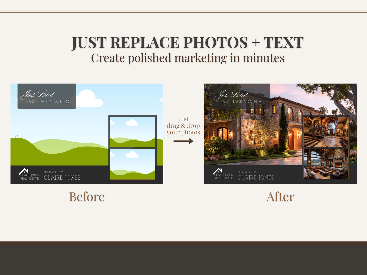 Luxury Just Listed Postcard Templates Canva