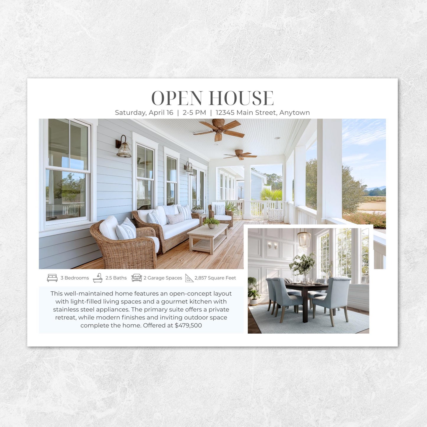 Open House Postcard Templates, Canva Editable Real Estate Postcards, Realtor Marketing Template, 5x7 Postcards, Instant Download