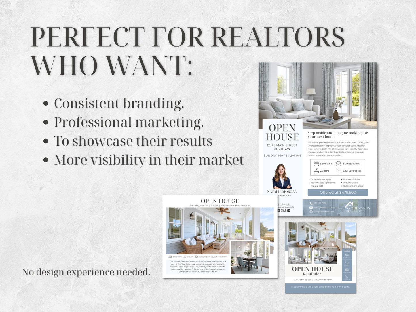 39 Open House Realtor Templates | Flyers, Postcards, Social Media Canva Templates | Real Estate Marketing Kit