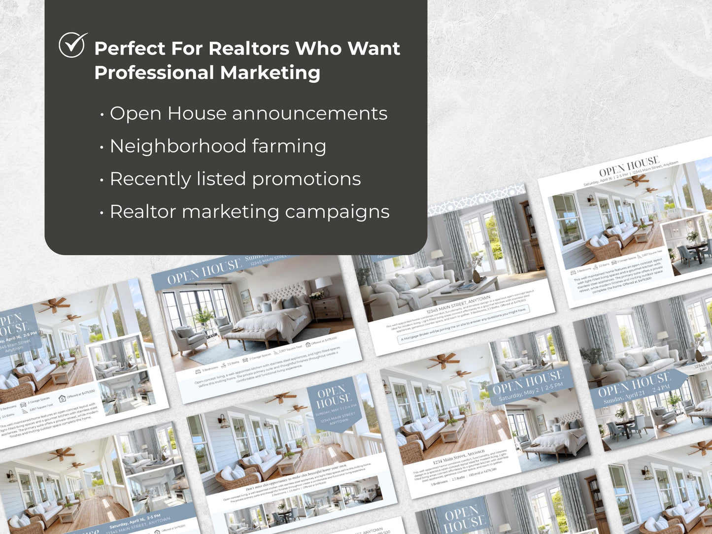 Open House Postcard Template Bundle | 12 Canva Editable Realtor Postcards | 5x7 Real Estate Marketing Templates | Instant Download