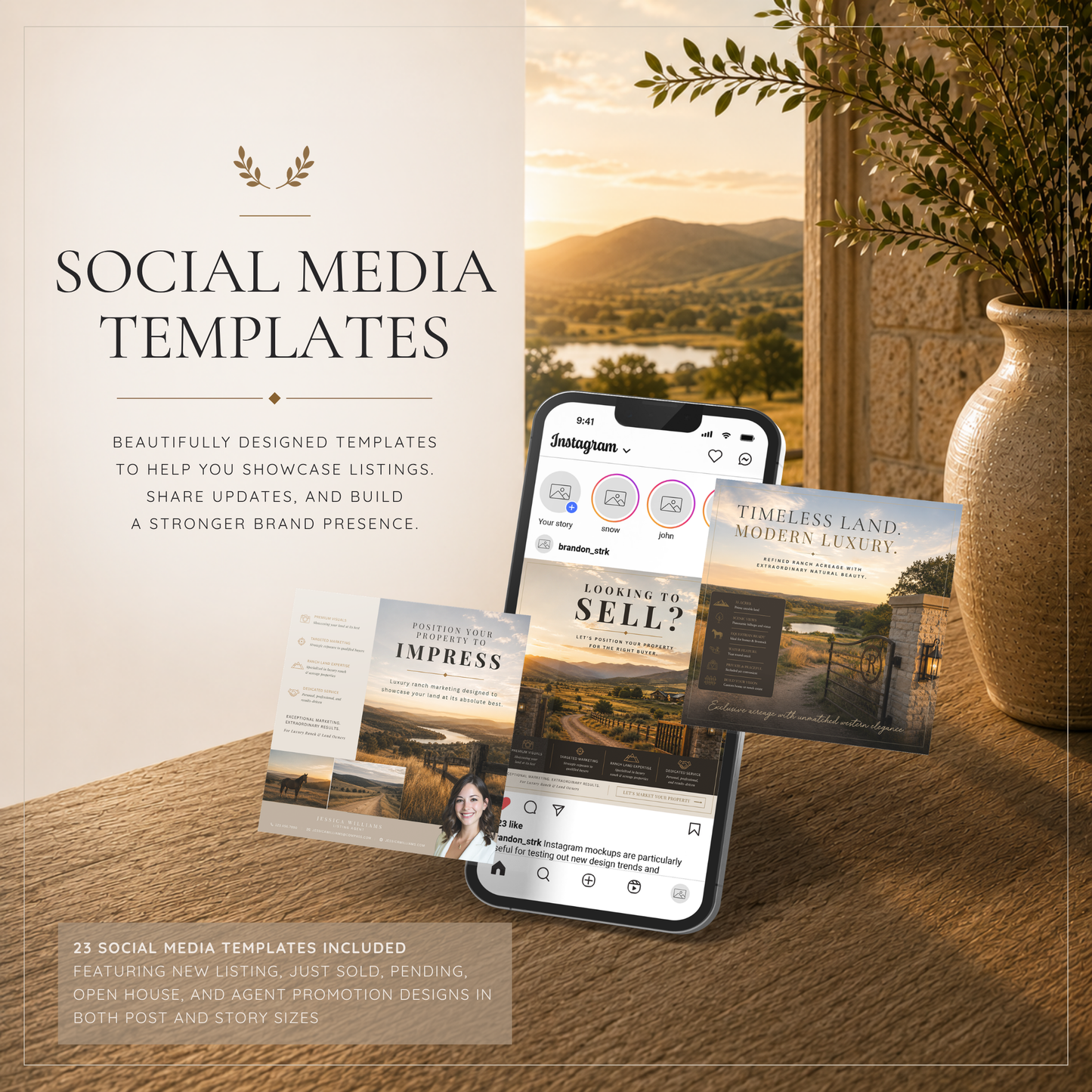 Luxury Land & Ranch Real Estate Canva Templates