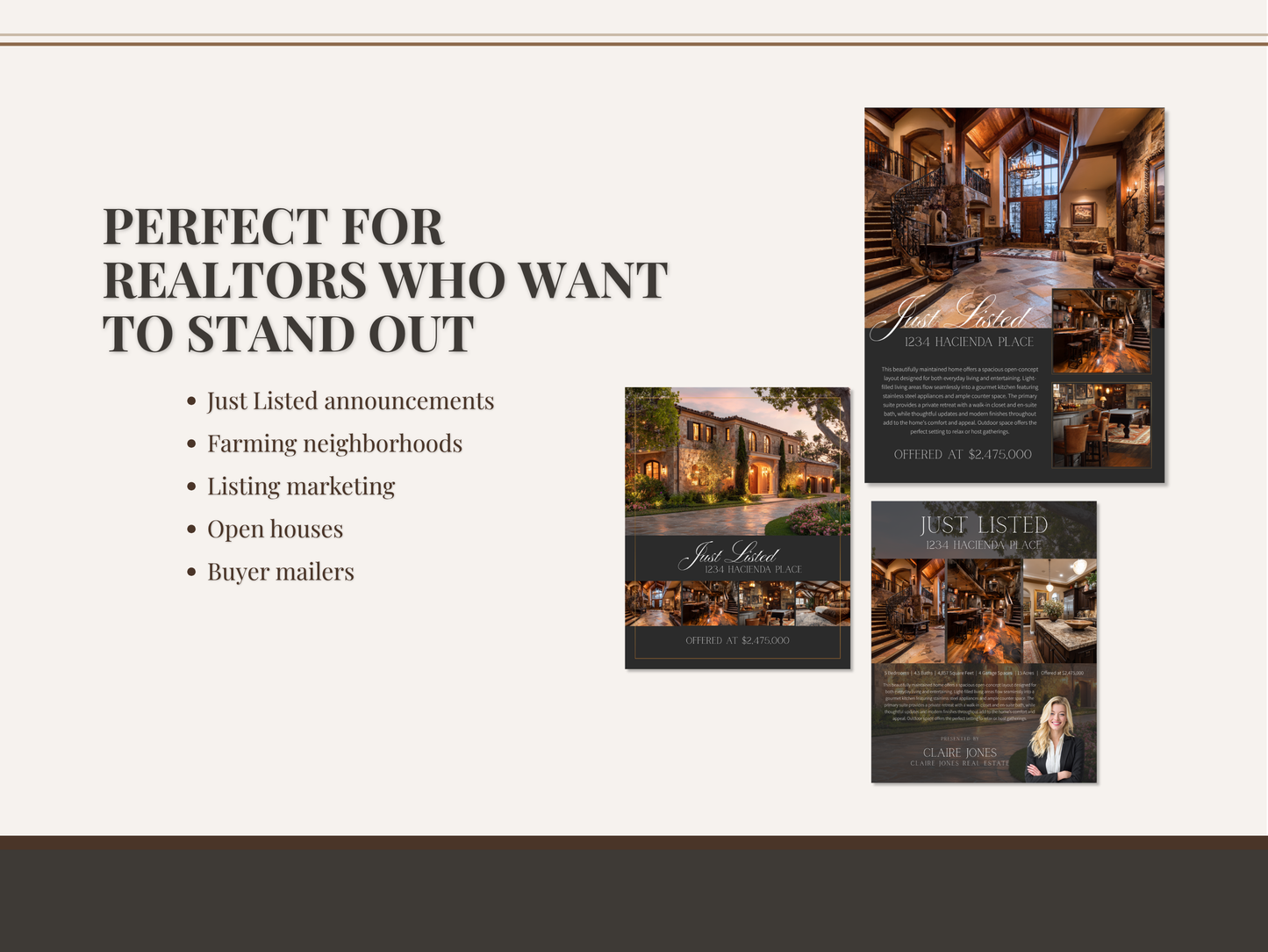 Luxury Just Listed Social Media Templates Canva