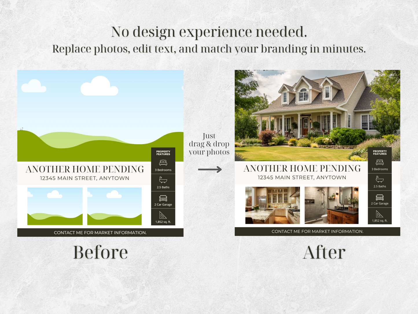 Realtor Sale Pending Social Media Templates, Editable Canva Posts (Digital Download)