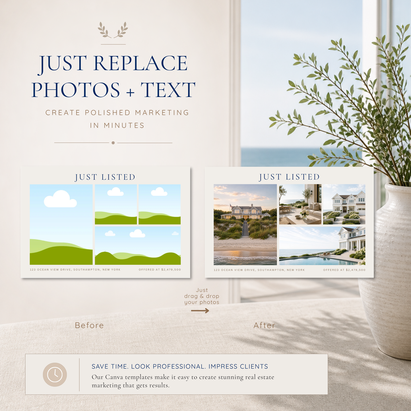 Luxury Realtor Postcard Templates for Canva