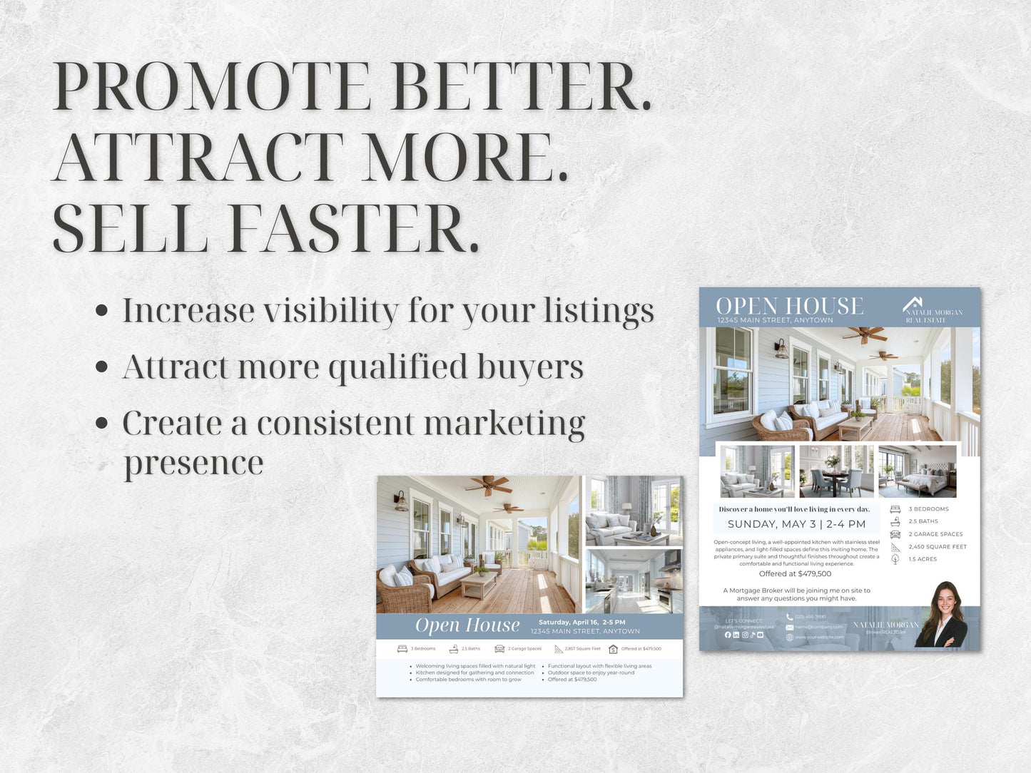39 Open House Realtor Templates | Flyers, Postcards, Social Media Canva Templates | Real Estate Marketing Kit