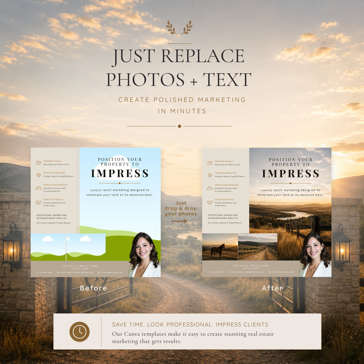 Luxury Land & Ranch Real Estate Canva Templates