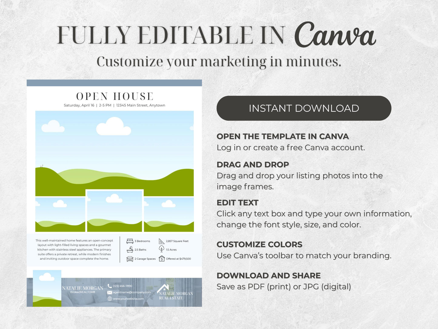 39 Open House Realtor Templates | Flyers, Postcards, Social Media Canva Templates | Real Estate Marketing Kit