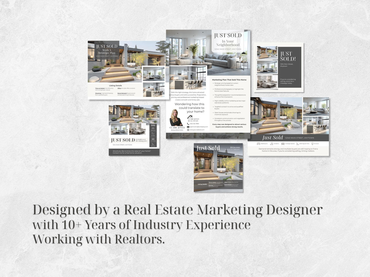 39 Just Sold Realtor Templates | Flyers, Postcards, Social Media Canva Templates | Real Estate Marketing Bundle