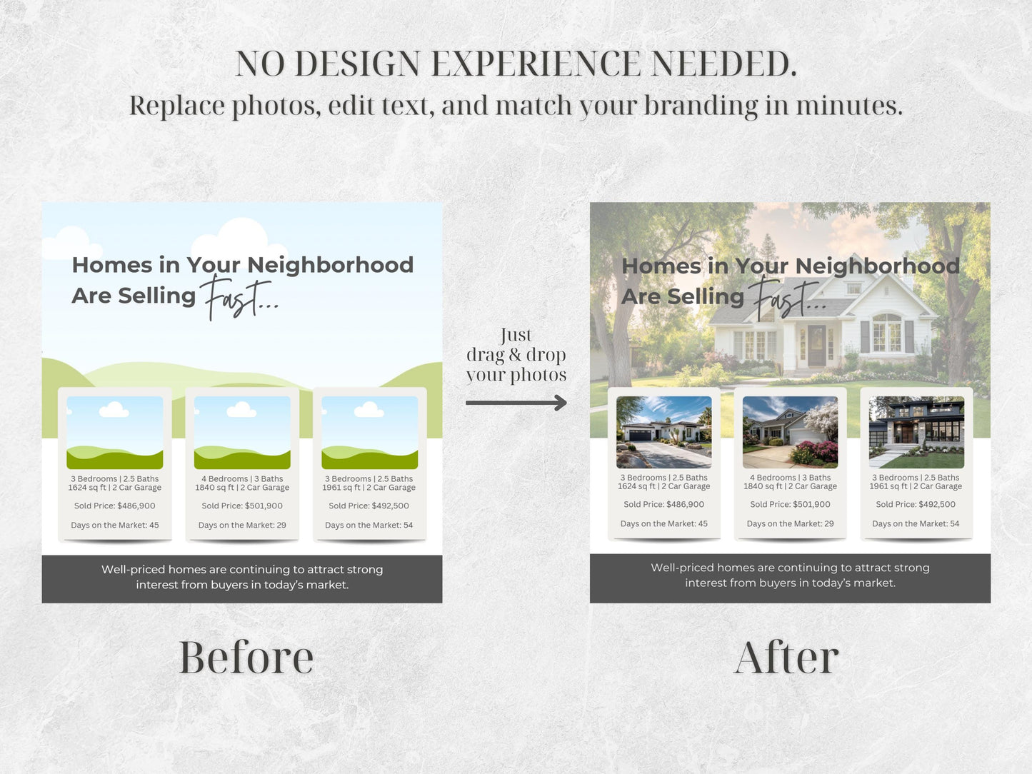 27 Real Estate Market Update Templates | Realtor Social Media & Postcard Canva Templates | Monthly Housing Market Posts