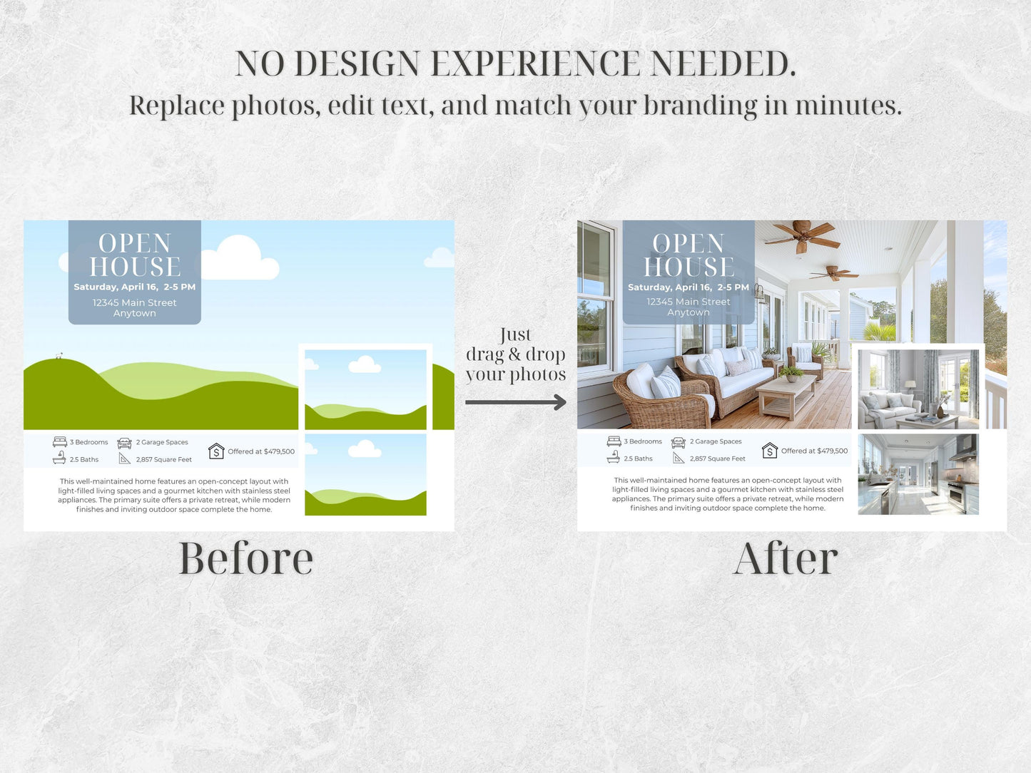 Open House Postcard Templates, Canva Editable Real Estate Postcards, Realtor Marketing Template, 5x7 Postcards, Instant Download