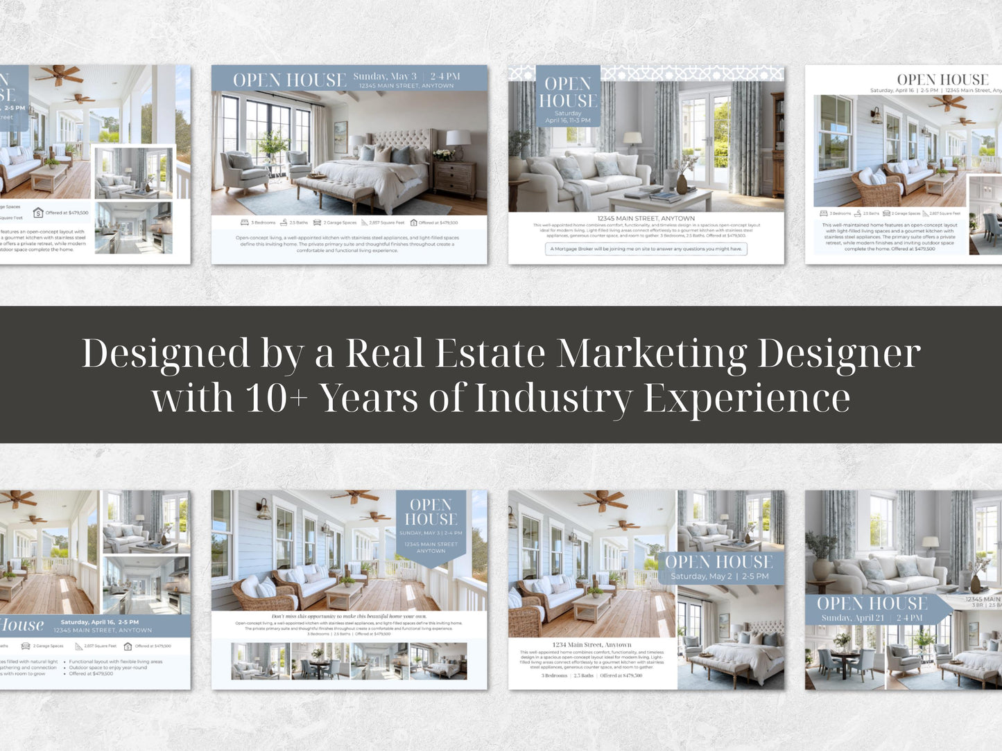 Open House Postcard Template Bundle | 12 Canva Editable Realtor Postcards | 5x7 Real Estate Marketing Templates | Instant Download