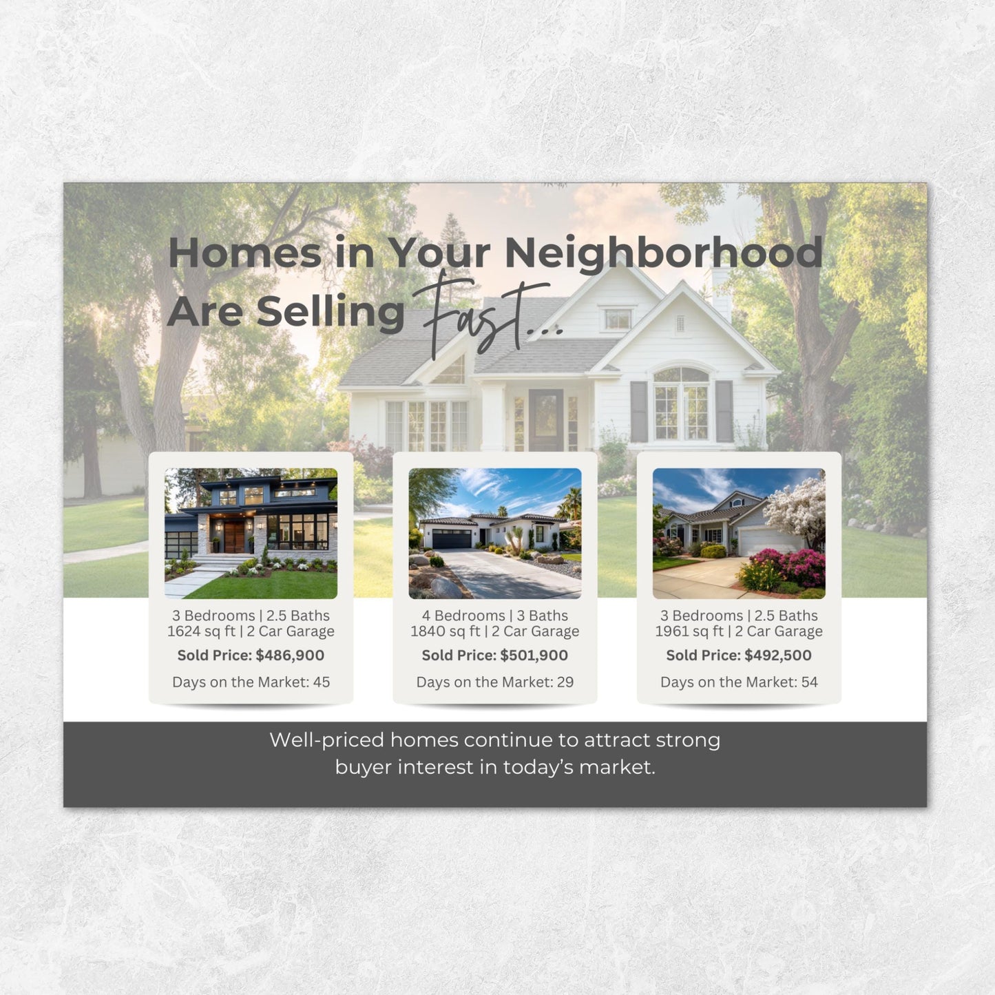 Market Update Postcard Template, Canva Editable Real Estate Postcard, Realtor Marketing Template, 5x7 Postcard, Instant Download