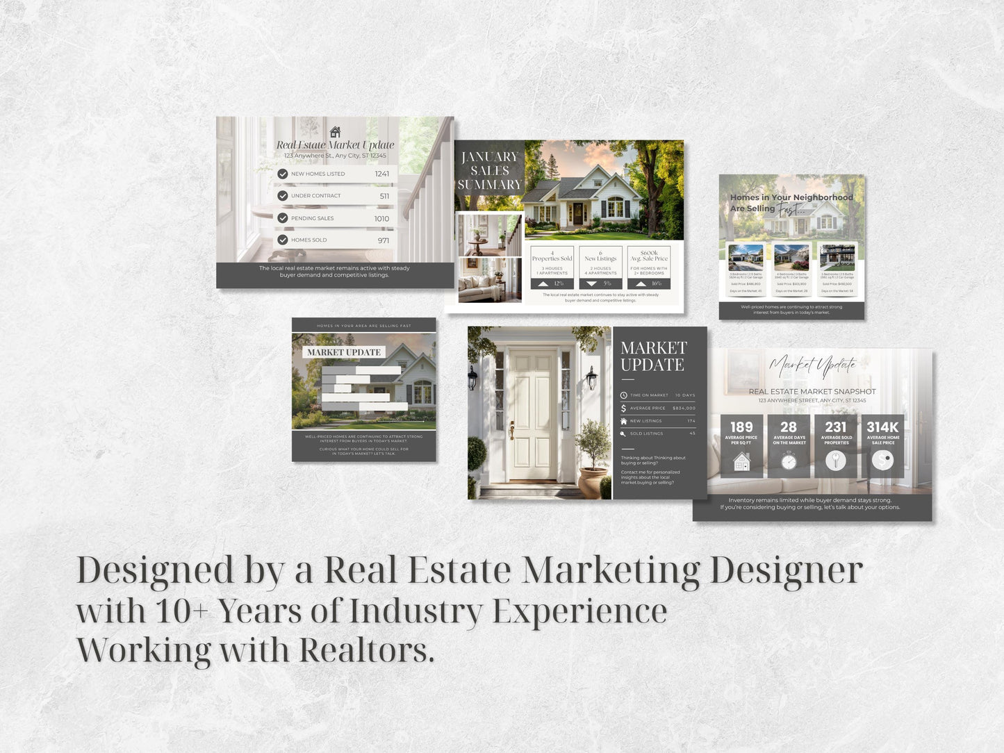 27 Real Estate Market Update Templates | Realtor Social Media & Postcard Canva Templates | Monthly Housing Market Posts