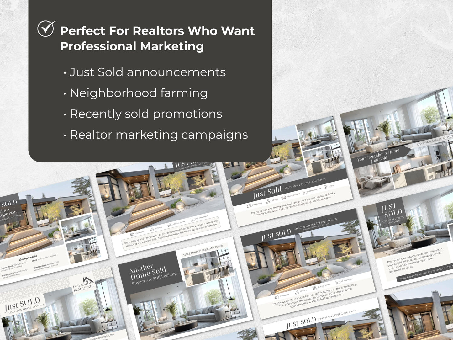 Just Sold Postcard Template Bundle | 12 Canva Editable Realtor Postcards | 5x7 Real Estate Marketing Templates | Instant Download