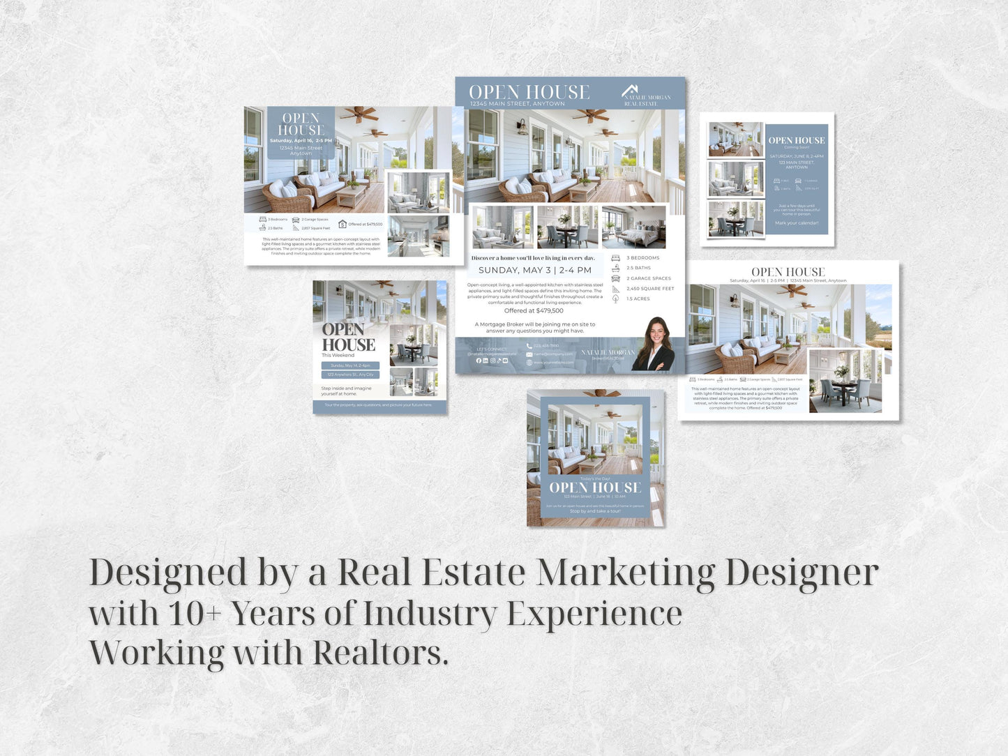 39 Open House Realtor Templates | Flyers, Postcards, Social Media Canva Templates | Real Estate Marketing Kit